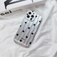Guscio singolo a pois neri in argento galvanizzato Immagine2