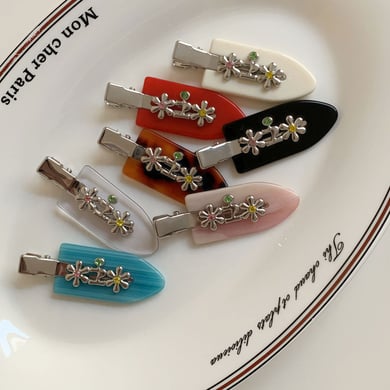 1 Pair Classic Series Sweet Flower Acetate Women's Hair Clips h5 Picture3
