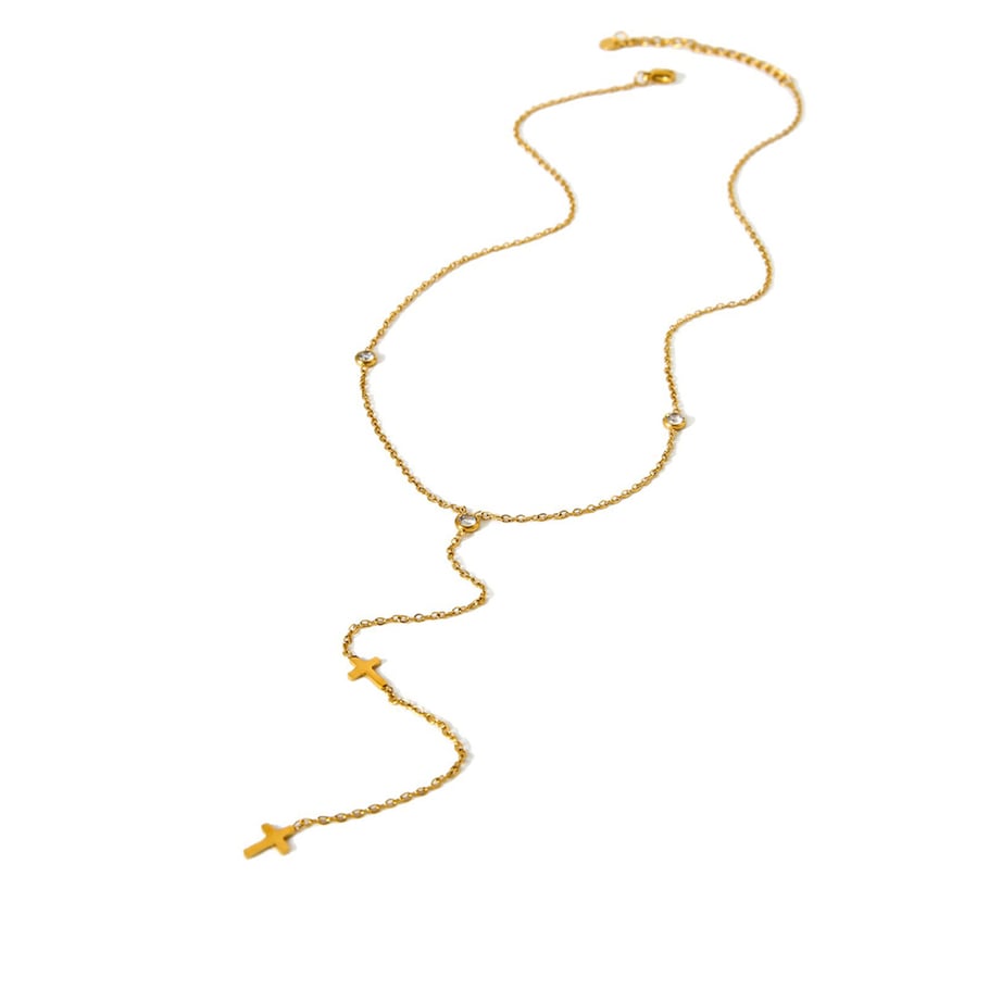 1 pezzo di semplice collana classica in acciaio inossidabile con ciondolo da donna Immagine2