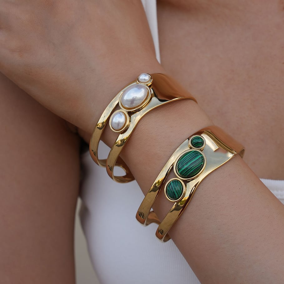 1 Piece Elegant Irregular Shape Stainless Steel Women's Cuff Bracelets h5Picture3