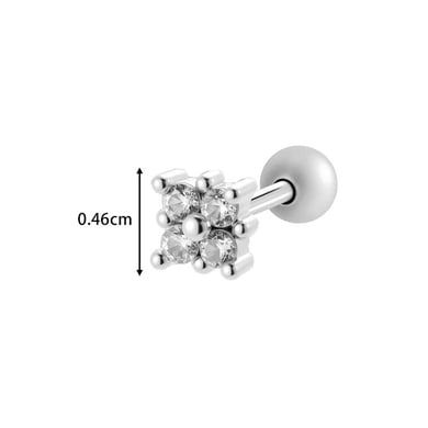 1 Adet Çiçek Bakır Altın Rengi Zirkonyum Piercing Küpe h5 Resim2