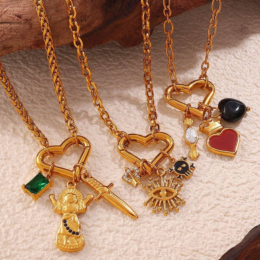 1 Piece Stainless Steel Gold Color DIY Pendant Necklace Picture3