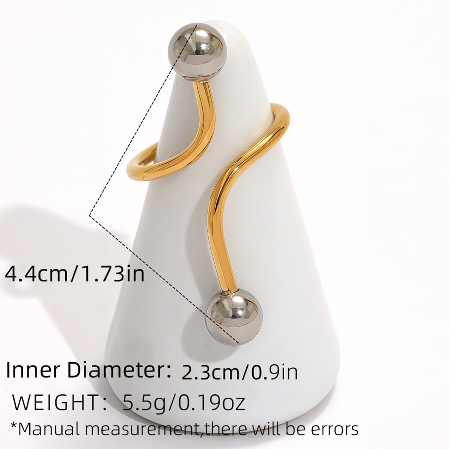 1 pezzo di anelli semplici in acciaio inossidabile color oro Immagine2