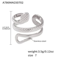 A786-Steel double snake ring/No.7 Picture2