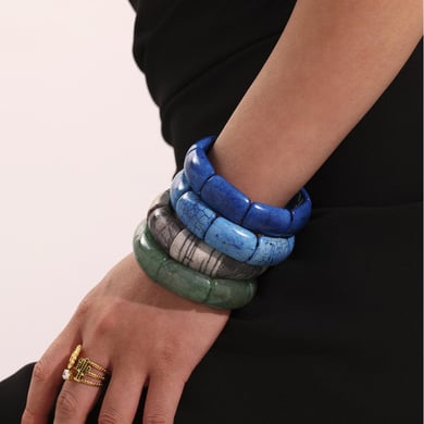 1 Piece Classic Series Simple Circle Natural Stones Women's Bangles h5 Picture6