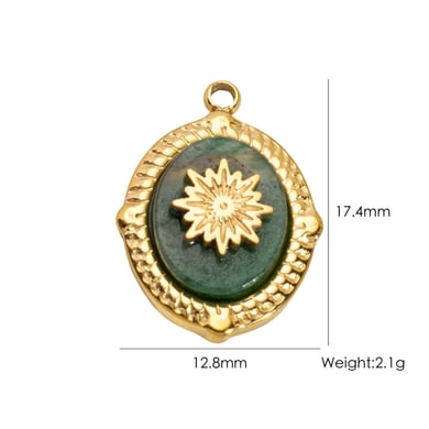 1 Piece DIY Retro Irregular Shape Natural Stone Women's Pendants h5 