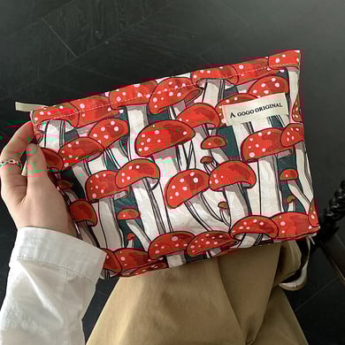 1 Adet Sevimli Mantar Temalı Polyester Kadın Makyaj Çantası h5 Resim5