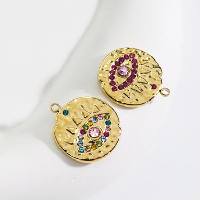 1 Piece Luxurious DIY Devil's Eye Stainless Steel  Women's Pendants h5 Picture3