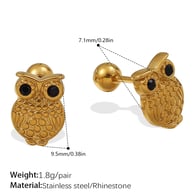 EH1169BKG Black diamond gold earrings Picture10