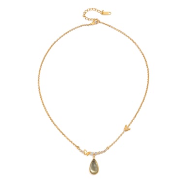 1 elegante collar colgante de acero inoxidable con gotas de cristal para mujer h5 