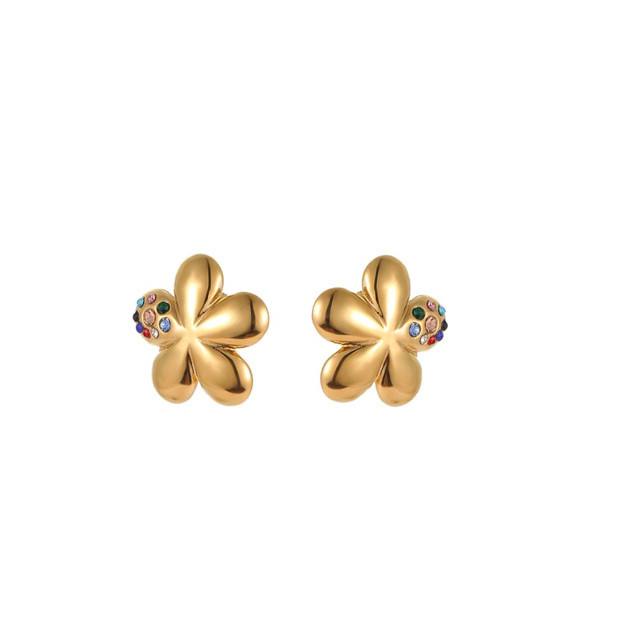 1 Pair Sweet Flower Stainless Steel Stud Earrings Picture5