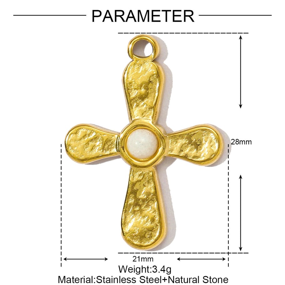 1 Piece Elegant Cross Natural Stones Women's Pendants Picture2
