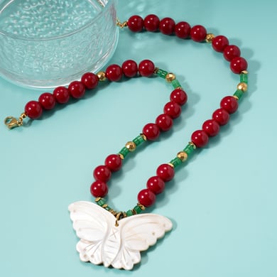 1 Piece Gorgeous Butterfly Natural Stones Women's Beaded Necklaces h5 Picture4