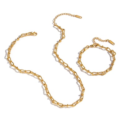 Set di collane in acciaio inossidabile color oro h5 Immagine5