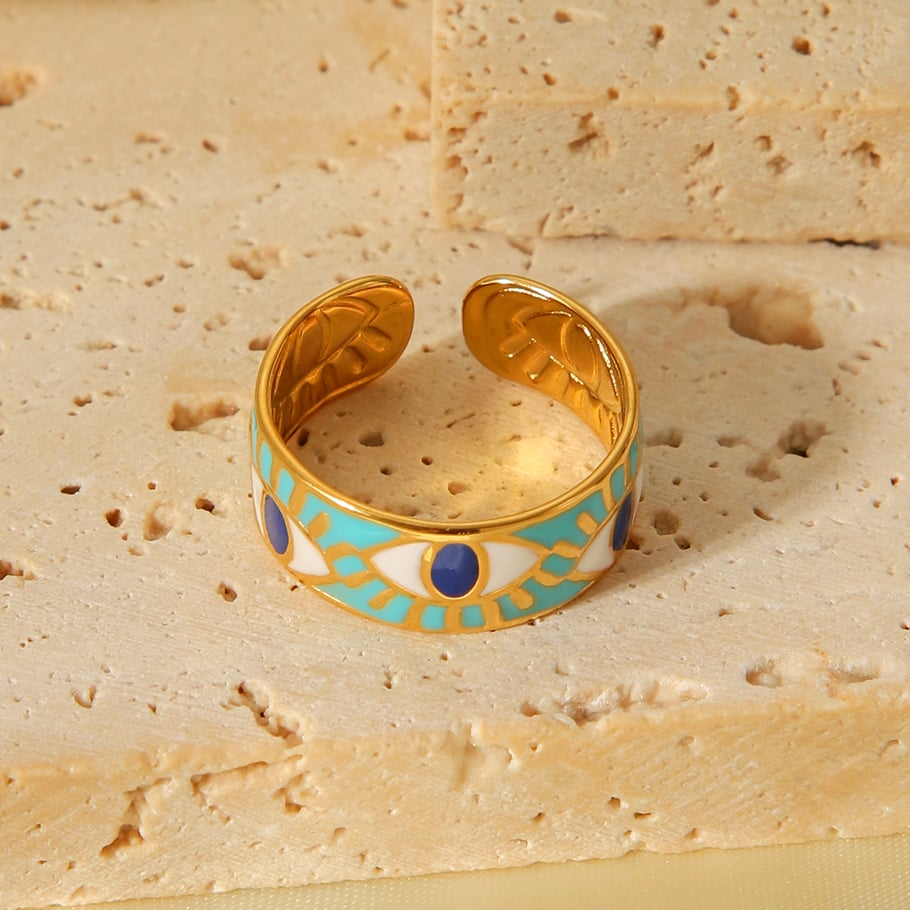 1 Piece Simple  Daily Mixed Color Stainless Steel  Gold Color  Statement Rings Picture7