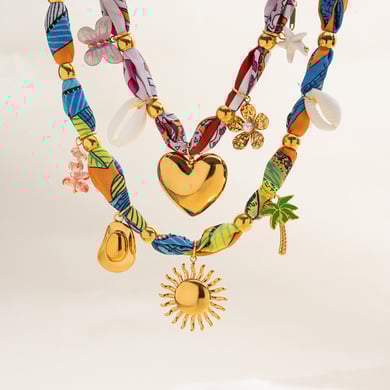 1 Piece Tropical Style Stainless Steel Gold Color Women's Pendant Necklaces h5 Picture7