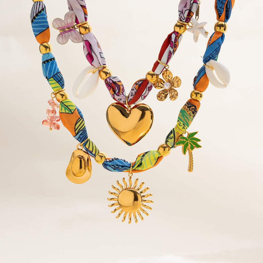 1 Piece Tropical Style Stainless Steel Gold Color Women's Pendant Necklaces Picture7