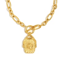 Moon Square Pendant Necklace - Gold Picture2