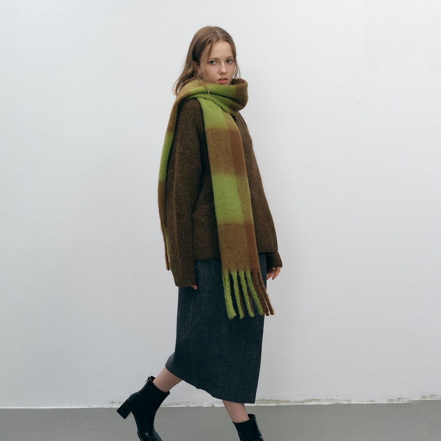 1 Stück Simple Series Klassisch karierte Polyester-Winterschals für Damen Bild2