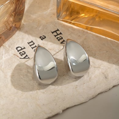 1 Pair Stainless Steel Gold Color Stud Earrings h5 Picture5