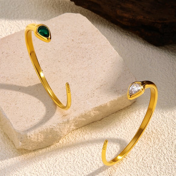 1 Piece Snake Shape Stainless Steel Gold Color Cuff Bracelet