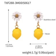 TXF288-3 Lemon Flower Earrings Picture4