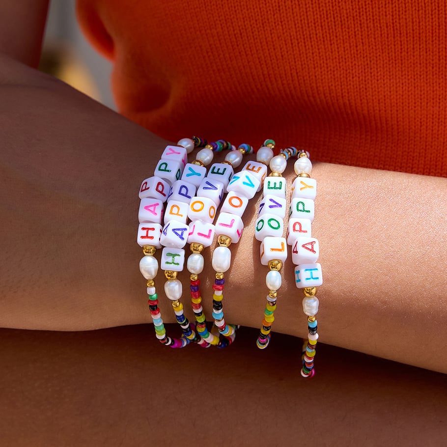 1 Piece Letter Colorful Beads Resin Women's Beaded Bracelets Picture3