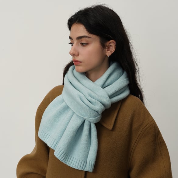 1 Stück lässige einfarbige Polyester-Winterschals für Damen