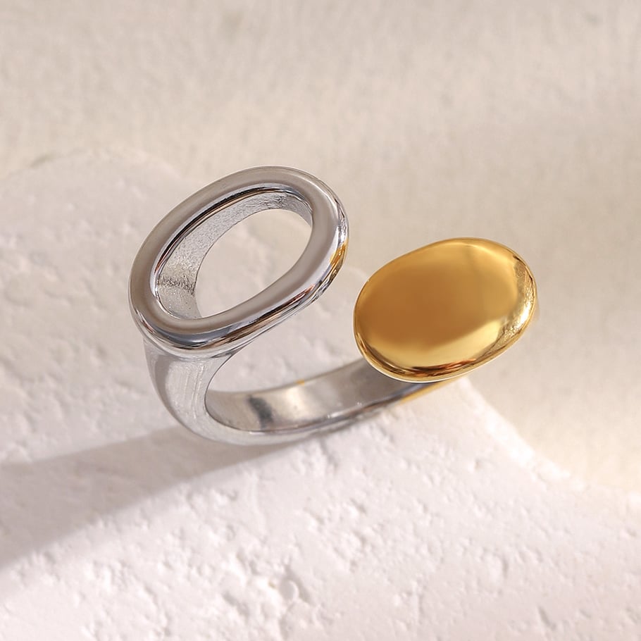 1 Piece Simple Series Casual Mixed Color Stainless Steel Statement Rings Picture3