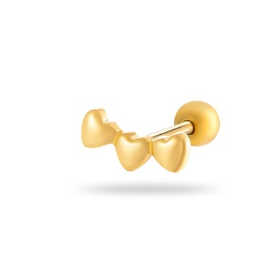 1 Adet Çiçek Kalp Bakır Altın Rengi Zirkonyum Piercing Küpe h5 