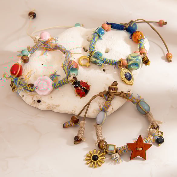 1 Piece  Casual Flower Irregular Shape Braided Rope Women's Beaded Bracelets