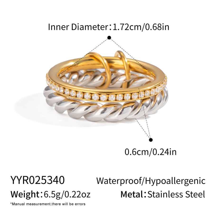 1 stuk roestvrijstalen minimalistische ring in gemengde kleuren 