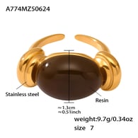 A774-Golden Brown Resin Ring/No.7 Picture15