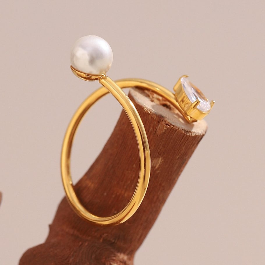 1 Piece Elegant Twist Stainless Steel Gold Color Minimalist Rings Picture7