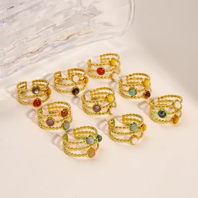 Simple Stainless Steel Women's  Adjustable Rings h5 Picture4