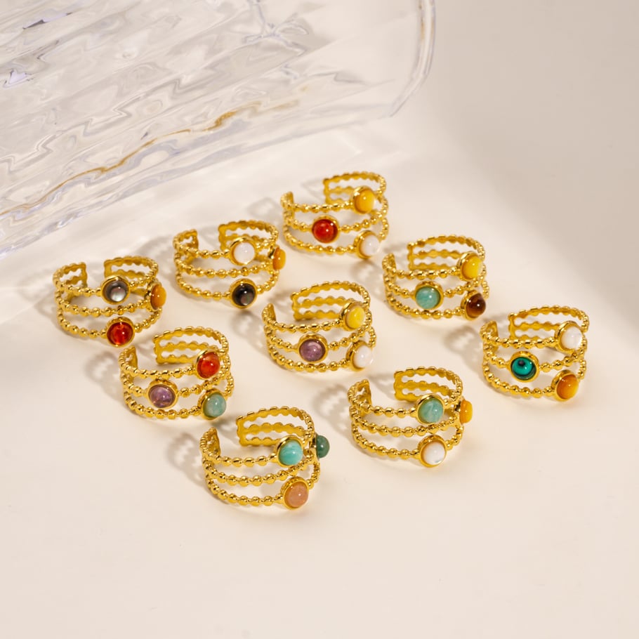 Simple Stainless Steel Women's  Adjustable Rings Picture4