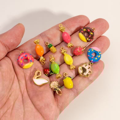 Three Dimensional Cute Fruit Series Stainless Steel DIY Pendant h5 Picture3