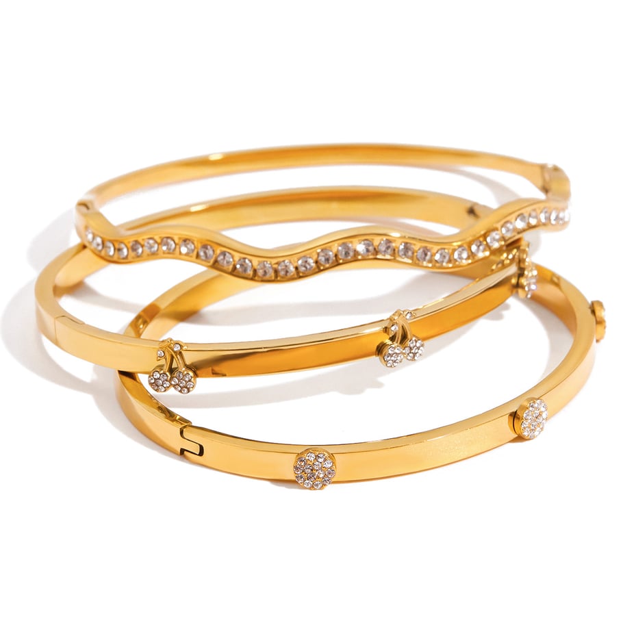1 stuk delicate kersen roestvrijstalen goudkleurige damesarmbanden Afbeelding6