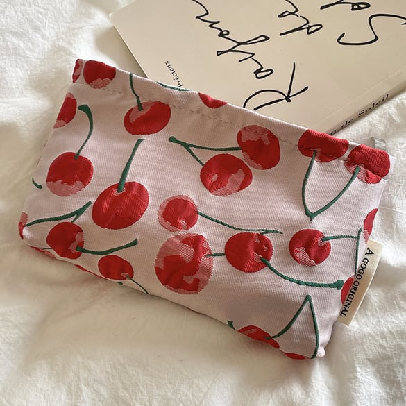 1 Piece Simple Series Cute Cherry Polyester Women's Makeup Bags 2