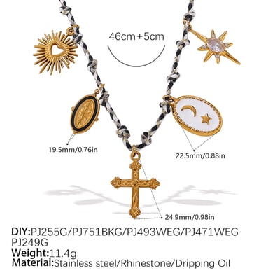 Edelstahl Gold Farbe DIY Anhänger Halskette Set h5 Bild2
