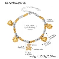 E672-Altın Kendin Yap Çok Aksesuarlı Bileklik 16,5+6 cm Resim4