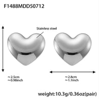 F1488-Boucles d&#39;oreilles cœur en acier Image4