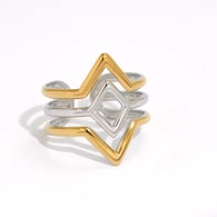 Gold and silver color/One size/1件戒指 Afbeelding3
