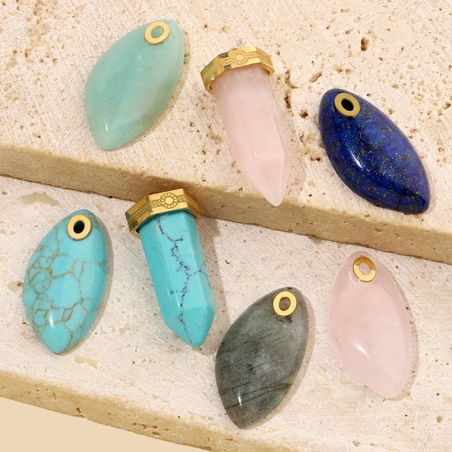 1 pieza de colgantes de piedras naturales de forma irregular para mujer Imagen4