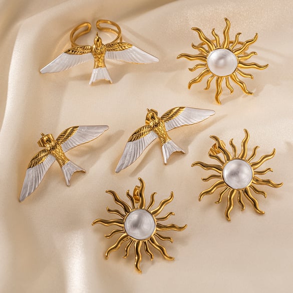 Birds Stainless Steel Earrings Set 2