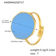 A409-Anello in smalto blu/Numero 7 