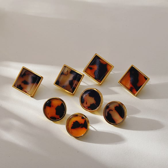 1 Pair Retro Leopard Acrylic  Stud Earrings 2