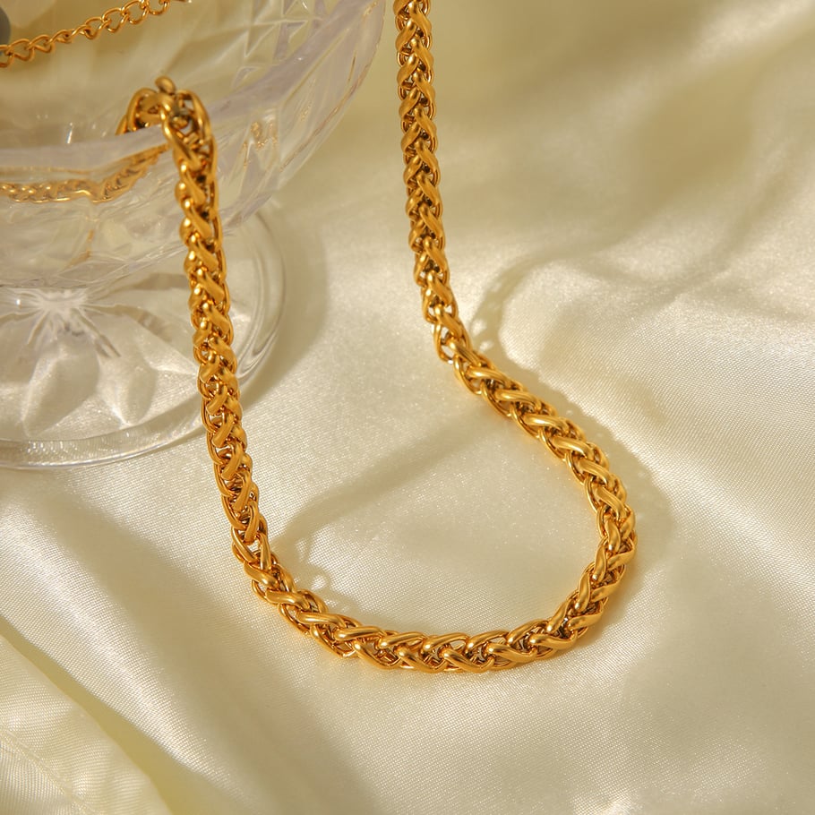 1 Piece Daily Chain Stainless Steel  Gold Color  Women's Chain Necklaces Picture4