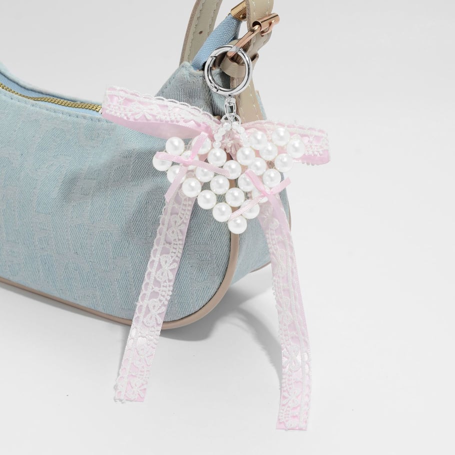 1 Piece Beaded Heart Bag Charm Picture4