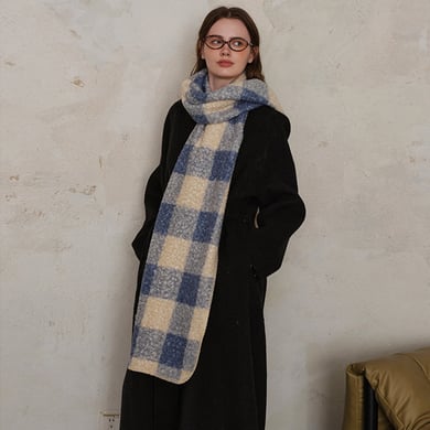 1 stuk casual geruite polyester dames wintersjaals h5 Afbeelding3